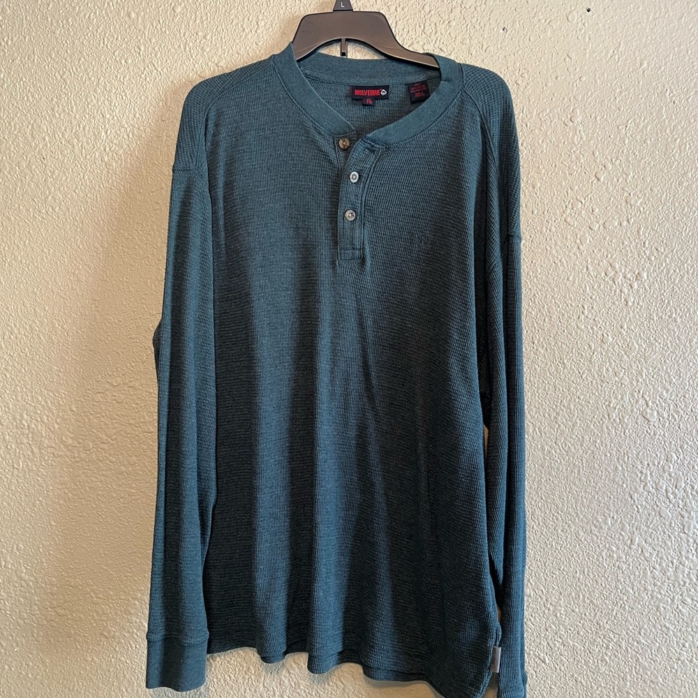Wolverine Long Sleeve Henley in Dark Teal